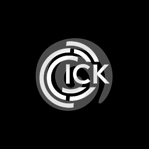 ICK letter logo design on black background. ICK creative initials letter logo concept. ICK letter design