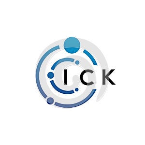 ICK letter technology logo design on white background. ICK creative initials letter IT logo concept. ICK letter design