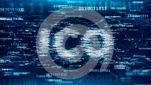 ICO and Blockchain concept. ICO initial coin offering background with blockchain peer to peer network