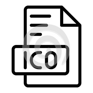 Ico icon outline style design image file. image extension format file type icon. vector illustration