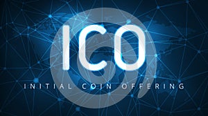ICO initial coin offering banner. photo