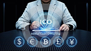 ICO Initial Coin Offering Business Internet Technology Concept photo