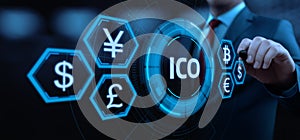 ICO Initial Coin Offering Business Internet Technology Concept