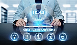 ICO Initial Coin Offering Business Internet Technology Concept photo