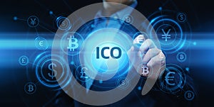 ICO Initial Coin Offering Business Internet Technology Concept photo
