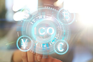ICO - Initial Coin Offering. Cryptocurrency, FINTECH, Financial market and trading. Investment. Business concept.