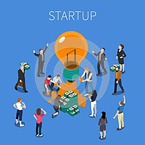 ICO For Startup Isometric Composition photo