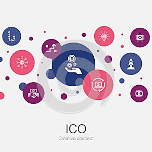 ICO trendy circle template with simple