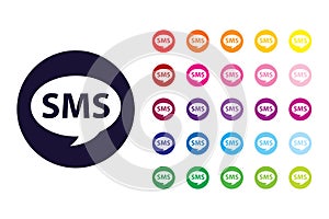 SMS sign icon. SMS color symbol. photo