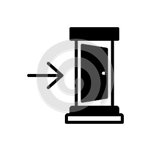 Black solid icon for In, within and inside