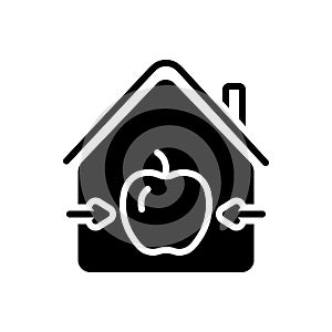 Black solid icon for In, into and within