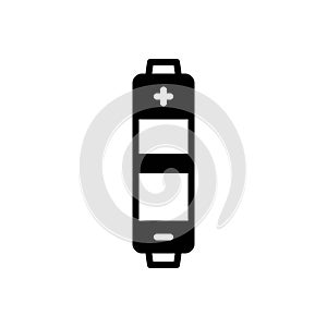 Black solid icon for Aaa, battery and cylinder