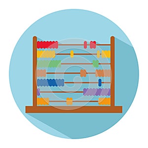 Icon of an abacus in flat style. Vector illustration