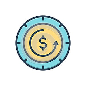 Color illustration icon for Absolute, complete and accomplished