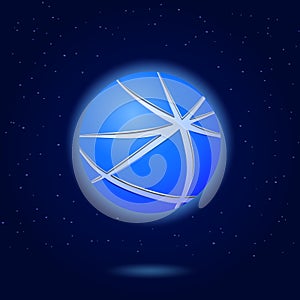 Icon of Abstract Blue Globe
