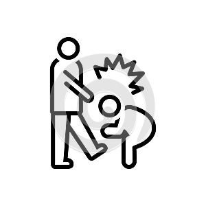 Black line icon for Abusive, outrageous and derogatory photo