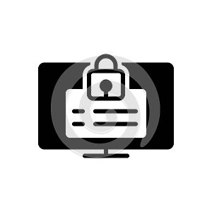 Black solid icon for Accessed, cyber security and security photo