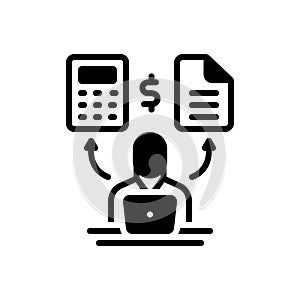 Black solid icon for Accountant, actuary and manager