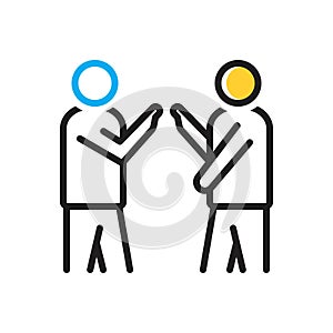 Multi color icon for Accuse, cast a blame upon and decry