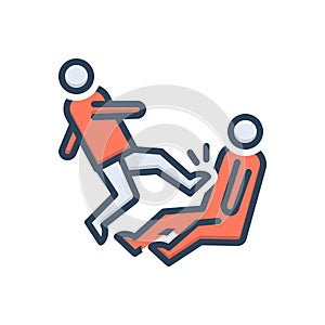 Color illustration icon for Action, attack and violent photo