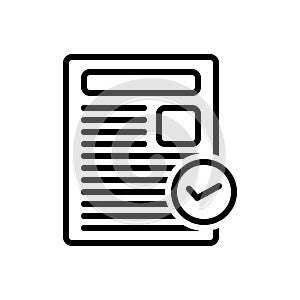 Black line icon for Actuality, genuineness and reality