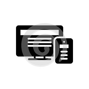 Black solid icon for Adaptive, computer and device