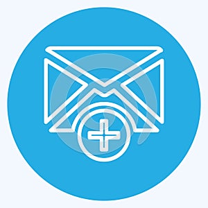 Icon Add Envelop. suitable for User Interface symbol. blue eyes style. simple design editable. design template vector. simple