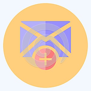 Icon Add Envelop. suitable for User Interface symbol. flat style. simple design editable. design template vector. simple symbol