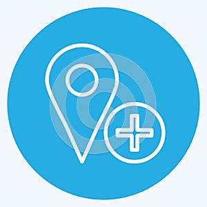 Icon Add Location. suitable for User Interface symbol. blue eyes style. simple design editable. design template vector. simple