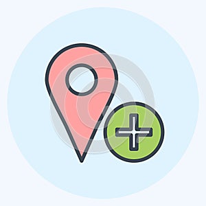 Icon Add Location. suitable for User Interface symbol. color mate style. simple design editable. design template vector. simple
