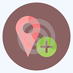 Icon Add Location. suitable for User Interface symbol. flat style. simple design editable. design template vector. simple symbol
