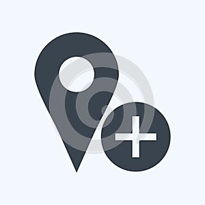 Icon Add Location. suitable for User Interface symbol. glyph style. simple design editable. design template vector. simple symbol