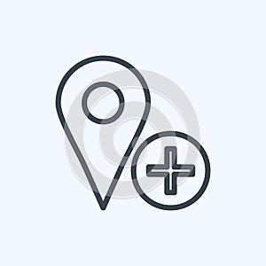 Icon Add Location. suitable for User Interface symbol. line style. simple design editable. design template vector. simple symbol