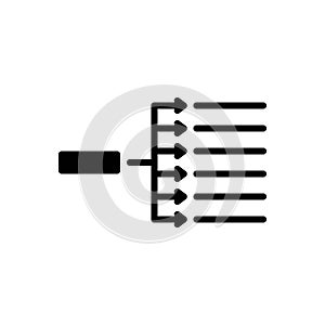 Black solid icon for Addressing, indicate and signal