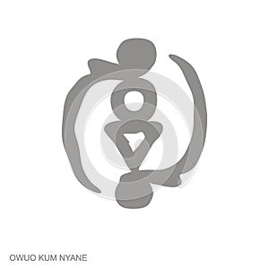 icon with Adinkra symbol Owuo Kum Nyane