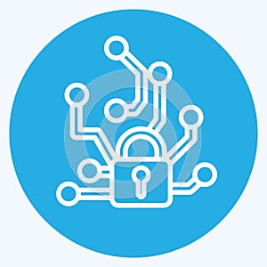 Icon Adversarial Attacks. related to Machine Learning symbol. blue eyes style. simple design editable. simple illustration. simple photo