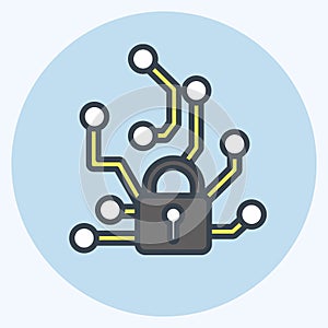 Icon Adversarial Attacks. related to Machine Learning symbol. color mate style. simple design editable. simple illustration. photo
