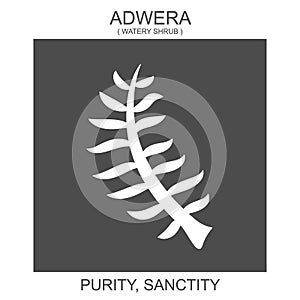 icon with african adinkra symbol Adwera. Symbol of Purity and Sanctity