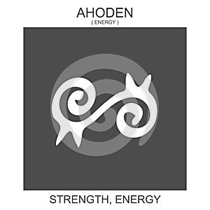 icon with african adinkra symbol Ahoden. Symbol of strength and energy