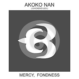 icon with african adinkra symbol Akoko Nan. Symbol of mercy and fondness photo