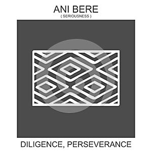 icon with african adinkra symbol Ani Bere. Symbol of Diligence and Perseverance