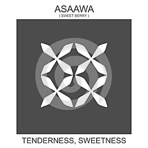 Icon with african adinkra symbol Asaawa. Symbol of tenderness and sweetness
