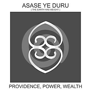 icon with african adinkra symbol Asase Ye Duru. Symbol of power and wealth