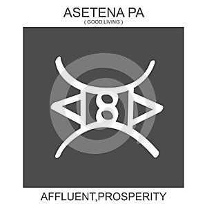 icon with african adinkra symbol Asetena Pa. Symbol of Affluent and Prosperity photo