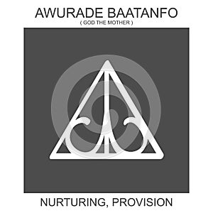 icon with african adinkra symbol Awurade Baatanfo. Symbol of nurturing and provision photo