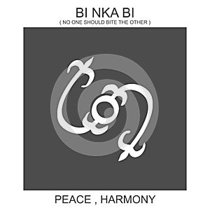 icon with african adinkra symbol Bi Nka Bi. Symbol of peace and harmony photo