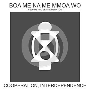 icon with african adinkra symbol Boa Me Na Me Mmoa Wo. Symbol of cooperation and interdependence photo