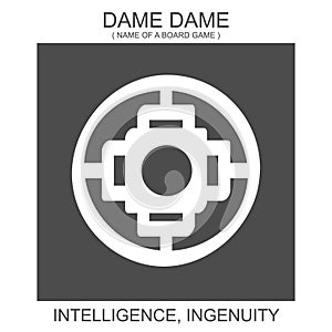   icon with african adinkra symbol Dame Dame. Symbol of Intelligence and Ingenuity