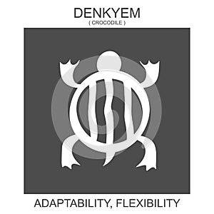 icon with african adinkra symbol Denkyem. Symbol of adaptability and flexibility