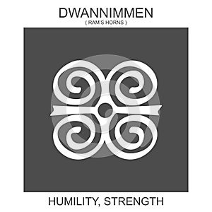 Icon with african adinkra symbol Dwannimmen. Symbol of humility and strength photo